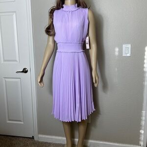 Nanette Lepore Lavender Pleated Midi Dress
